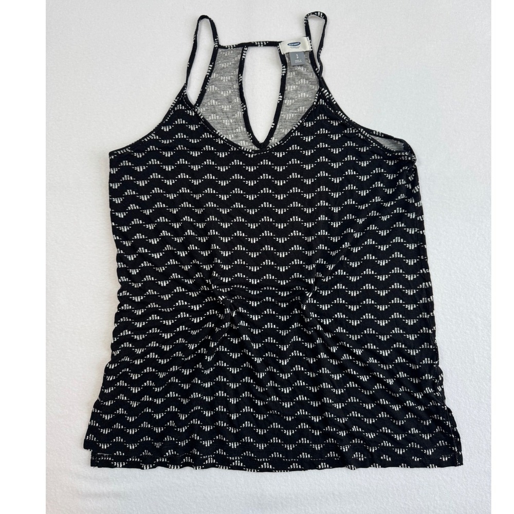 Boho‎ Old Navy Geometric Halter Tank Top Womens Small Black White